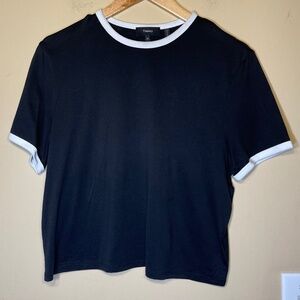 Theory Black Tee with White Accents